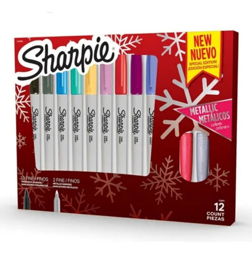 Fibras Sharpie Caja Marcadores Gift Edition De 12 (2 Metal)