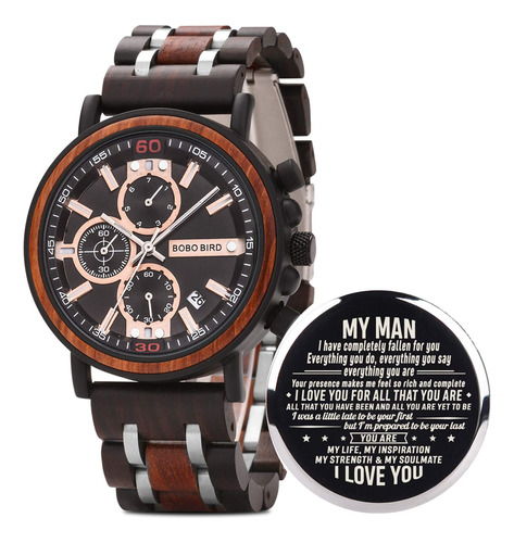 Bobo Bird S18-1 - Reloj De Madera Grabado Personalizado, Rel