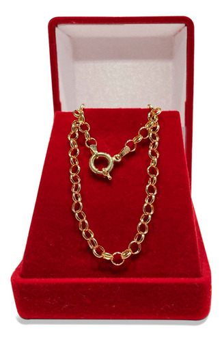 Pulseira Portuguesa Em Ouro 18k Elo Português Com Fecho Boia