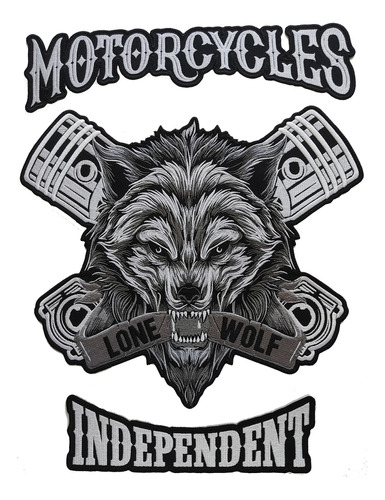 Parche Bordado Lobo Lone Wolf Motorcycles Independent Biker