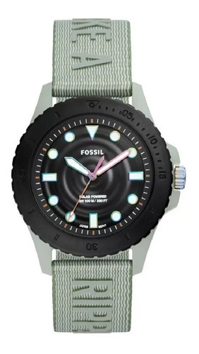 Relógio Fossil Masculino Solar Fs5911/6vn Edição Especial Cor da correia Verde Cor do bisel Preto Cor do fundo Preto