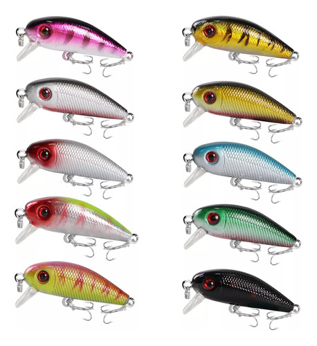 Fisher Gratis 10 Pieza Crankbaits Conjunto Señuelo Pesca Kit