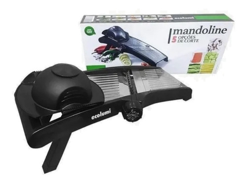 Cortador Fatiador Mandoline Com 5 Cortes Ecolumi Preto