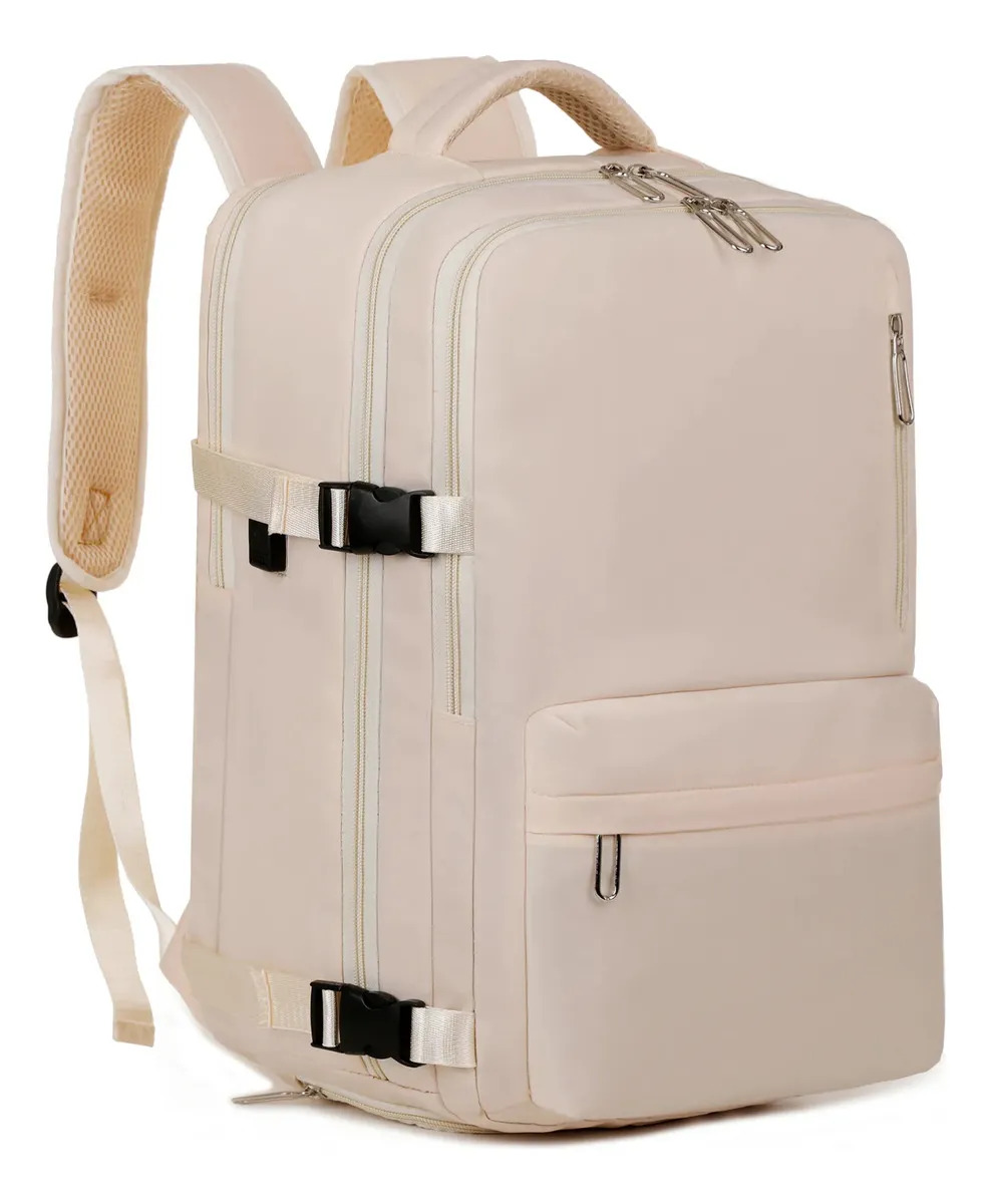 Mochila Viagem Executiva Grande Notebook Masculina Feminina Branco