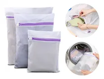 Comprar 3 Set Bolsa Malla Fina Lavar Prendas Delicadas Lavadora Ropa Color Blanco\u002Flila