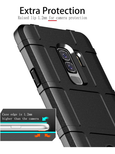 Funda Suave Silicona Tpu Uso Rudo Para Galaxy S9 Plus+mica Negro Samsung Galaxy S9+/s9 Plus