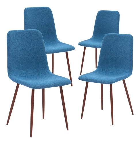 Asiento De Tela Moderno Para Comedor Y Cocina Juego De 4 Azu