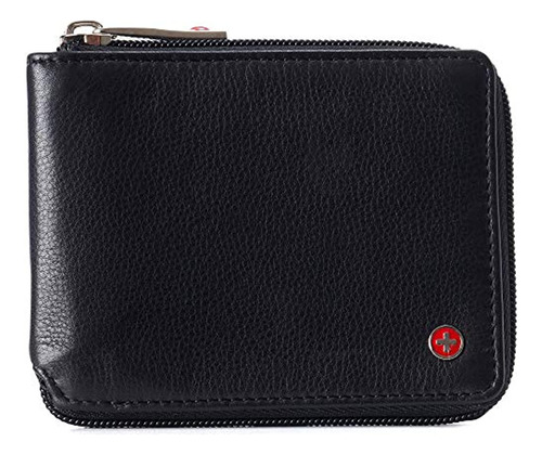 Alpine Swiss Rfid Blocking Cartera De Cuero Para Hombres Con