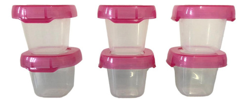 Recipientes de almacenamiento de comida para bebés Oxo con bandeja en forma de S, color rosa