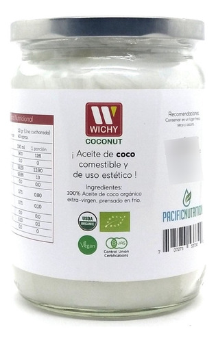 Imagen 3 de 8 de Aceite De Coco Extra Virgen 100% Orgánico 500ml