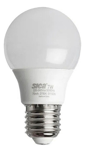 Lampara Led 7w Bulbo E27 6400k Fria Dia Sica Electro Medina