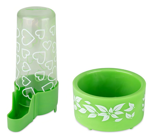 Kit Bebedouro E Comedouro Calopsita / Agaporni (verde)