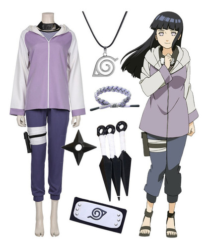 De Disfraz De Hyuga Hinata Para Cosplay, Conjunto Completo,