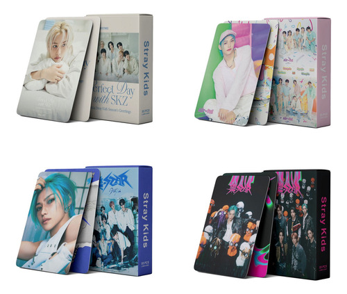 4 Cajas/220 Tarjetas Fotográficas Skz Stray Kids Kpop