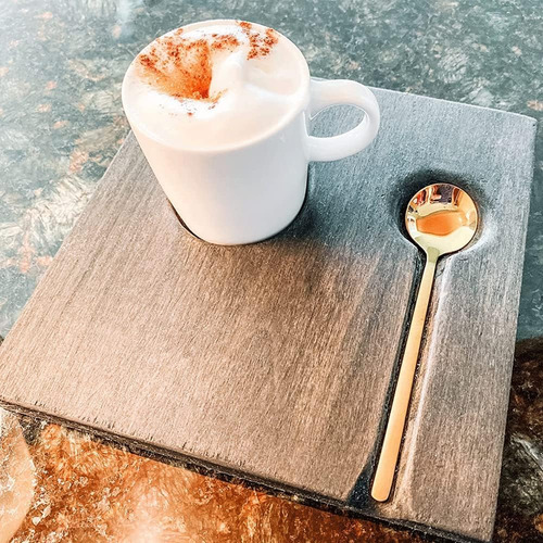 Juego De 6 Cucharas Para Café Doradas, Cucharas Cafeteras
