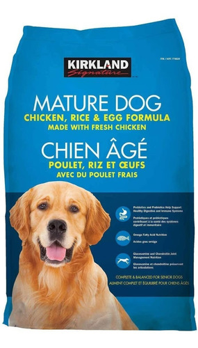 Alimento Perro Maduro Pollo, Arroz Y Huevo 18 Kgs Kirkland