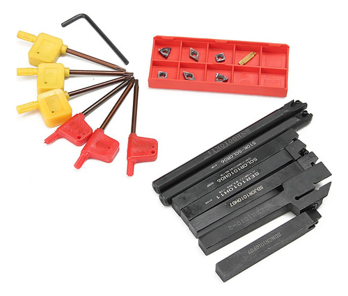 Portaherramientas Cnc Clcr 10 Mm Juego De 7 Piezas Y 7 Inser