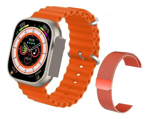 Smartwatch Dt8 Ultra + Plus Naranja Deportivo Llamadas Mensajes Hombre Mujer 