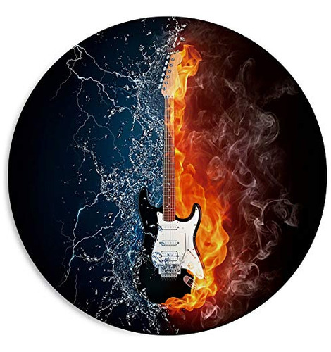 Premium Fuego Guitarra Agua Alfombrilla De Ratón Cojí...