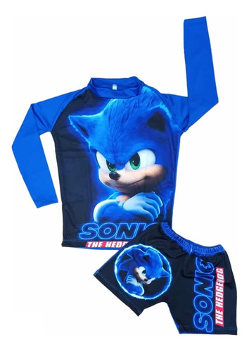 Hermosos Trajes De Baño Sonic Para Niños - Buzo Y Bóxer