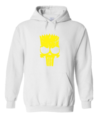  Buzo, Bart Simpson Estampado Buso, Saco White Yellow