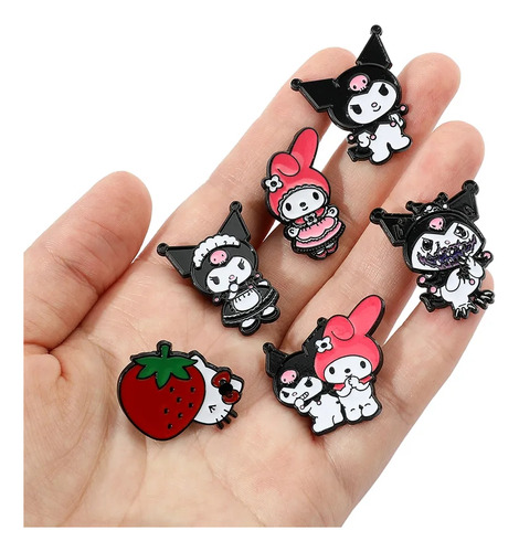 Set Pins Broche Hello Kitty Y  Amigos Kuromi  Melody  6  U.