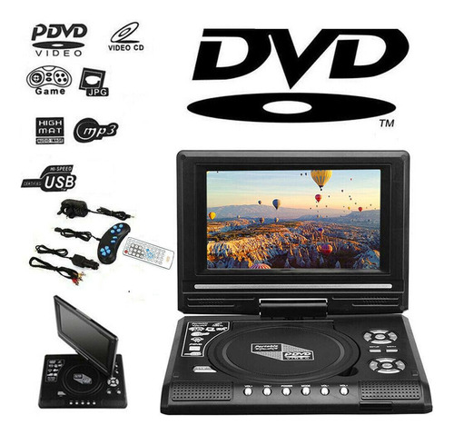 Reproductor De Dvd Usb Portátil De 7.8'' Hd Lcd 16:9