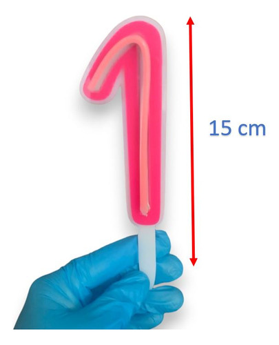 2 Pack Velas 15cm P/ Pastel Luz Neon Números Cumpleaños Vela