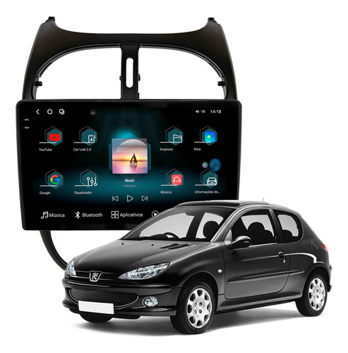 Multimidia Aikon Fóton G3 Peugeot 206 12+256gb Octa 2k 9p