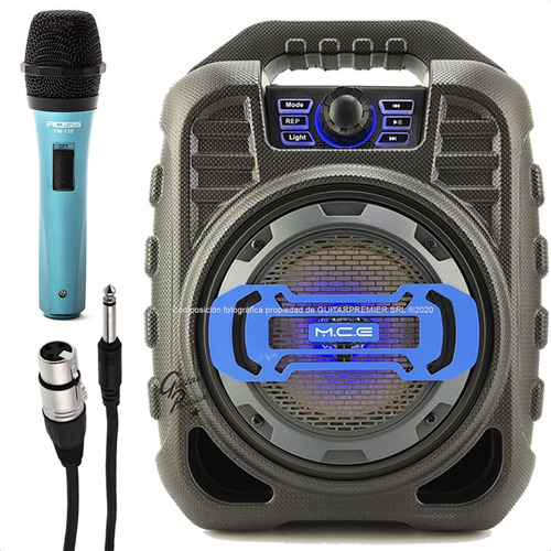 Combo Karaoke Microfono + Cable + Parlante Bluetooth Luces