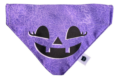 Bandana Para Perros Y Gatos Diseño Calabaza Morada Halloween