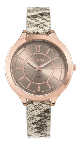 Relógio Euro Feminino Collection Rosé - Eu2035ytn/5j Cor da correia Estampada Cor do bisel Rosê Cor do fundo Champagne