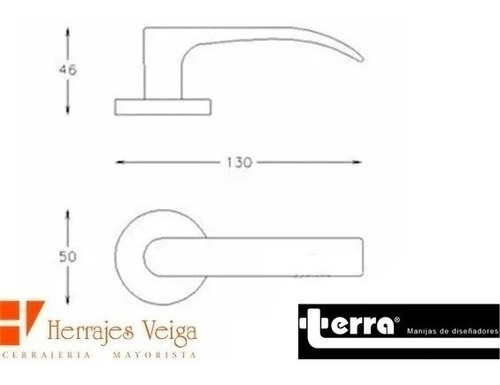 Imagen 4 de 8 de Manija Nova Doble Aluminio T/ Acero Inoxidable Pack Por 10