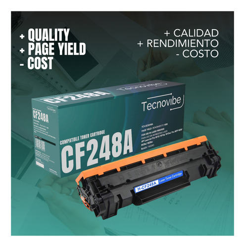 Toner Alternativo Tecnovibe Cf248a Con Chip Para Hp Laserjet Pro M15 M15a M15w Pro Mfp M28 M28a M28w Negro