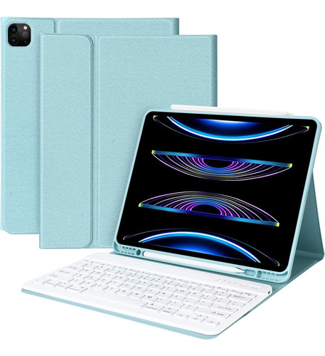 Funda Con Teclado Hotlife Para iPad Pro 12.9 2022 Verde