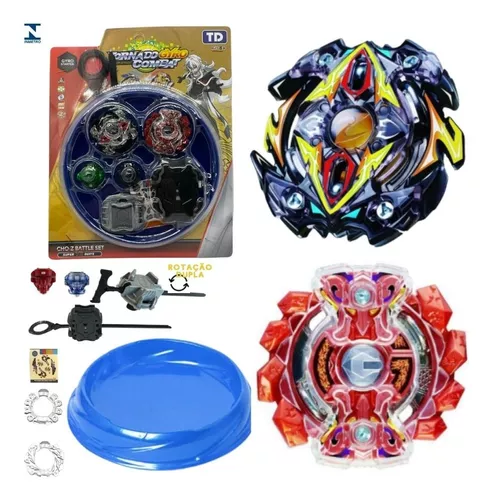 Beyblade Kit Arena + Lançadores E Peões Brinquedo Crianças