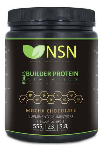 Nsn Proteína Vegana Bcaas | Probióticos Y Enzimas Chocolate Sabor Mocha Chocolate