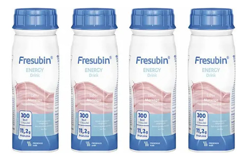 Fresubin Energy Drink 200ml - Morango - Kit Com 4 Morango
