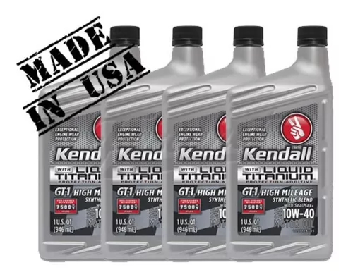 Aceite Kendall 10w40 Alto Kilometraje con Titanio Lubricante Motor Nafta -  Fuscanet Uruguay