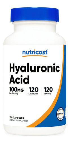 Nutricost - Ácido hialurônico 100 mg 120 cápsulas de sabor neutro americano