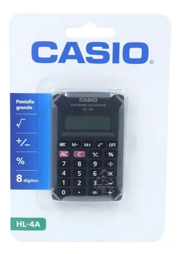 comprar Calculadora Electronica Hl-4a Negra Casio Cont. 1 Pieza Color Negro