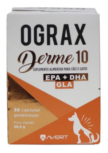 Suplemento Alimentar P/c 30 Caps 28,5g Ograx Derme 10 Avert