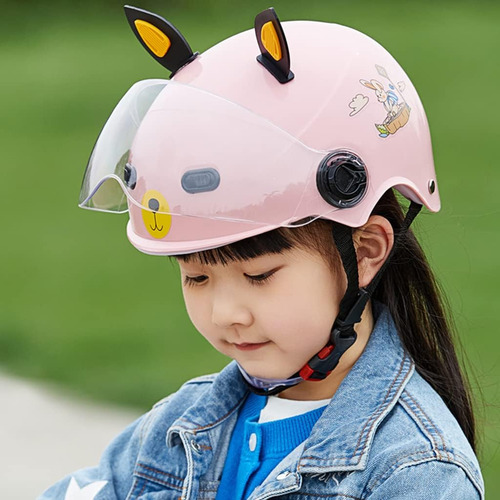 Lindo Casco De Motocicleta Para Niños Con Orejas De Gato