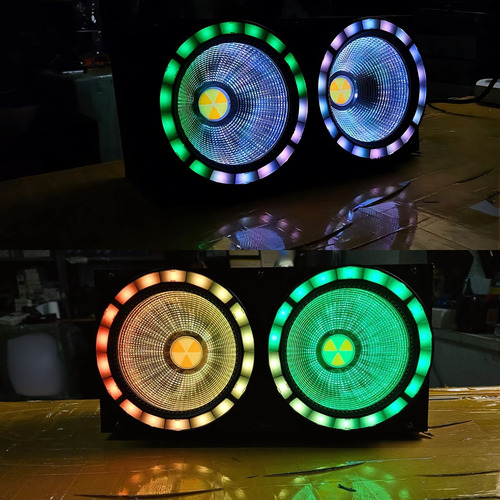2x Refletor Mini Brut Led 200w Branco Led Rgb Strobo Dmx512