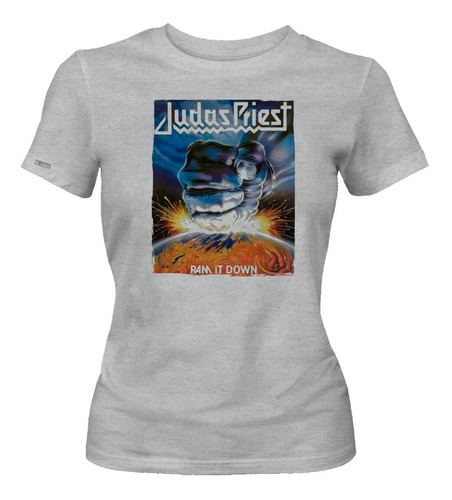 Camiseta Judas Priest Ram It  Banda Rock Dama Mujer Ikrd