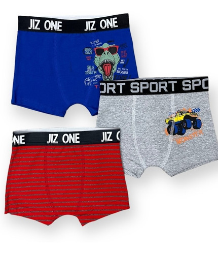 Pack X3 Boxer De Algodon Estampado - Niño