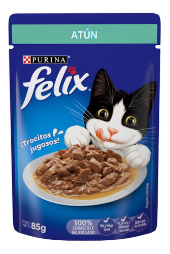 Imagen 1 de 1 de Sobre Comida Gato Purina Felix Atún En Salsa 85gr