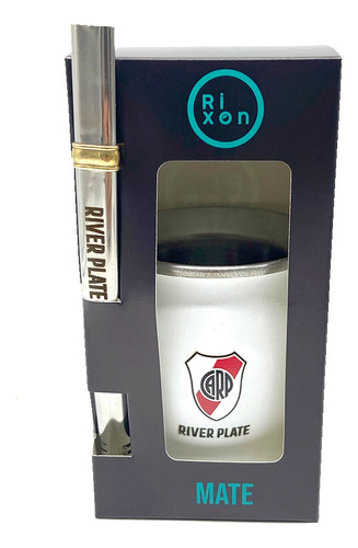 Mate Blanco Con Grabado A Color River Plate 