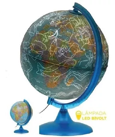 Globo Terrestre Político -30 Cm Diâmetro + Acompanha Mapa Mundi