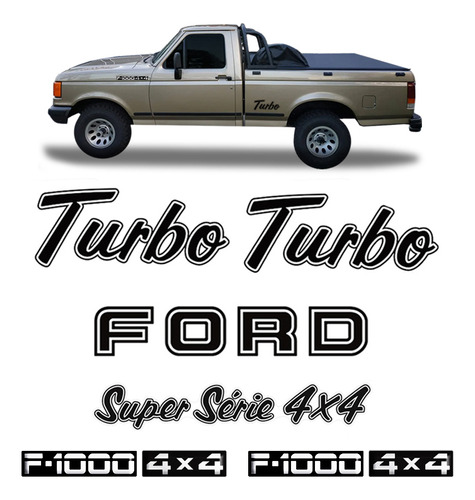 Kit Emblemas F1000 1993/1995 Adesivo Turbo Super Série 4x4